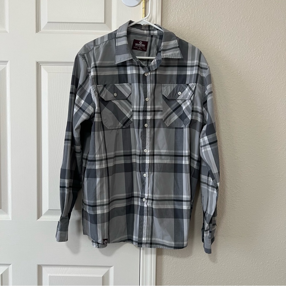 Akademiks Gray Plaid Button-Up Shirt - XL